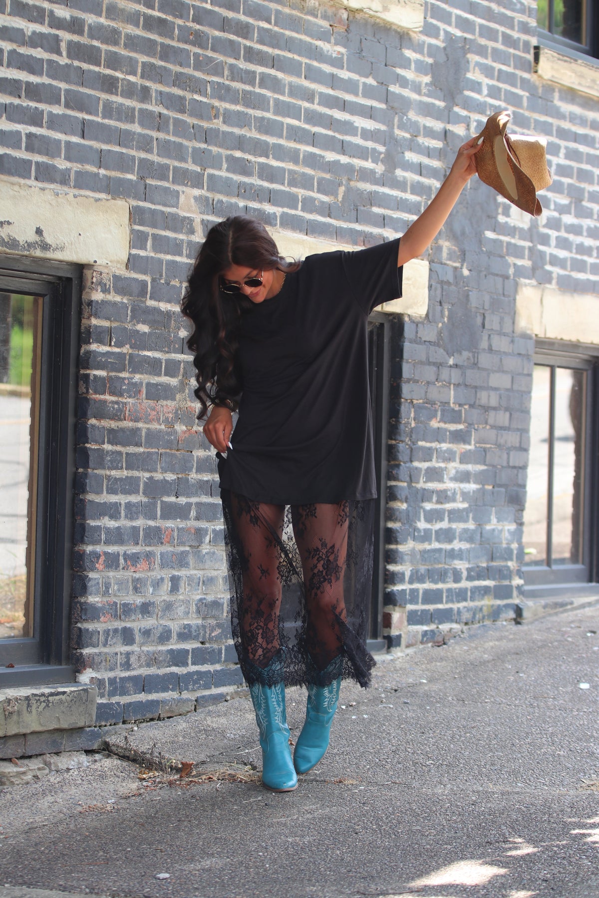 Lace T-Shirt Maxi Dress