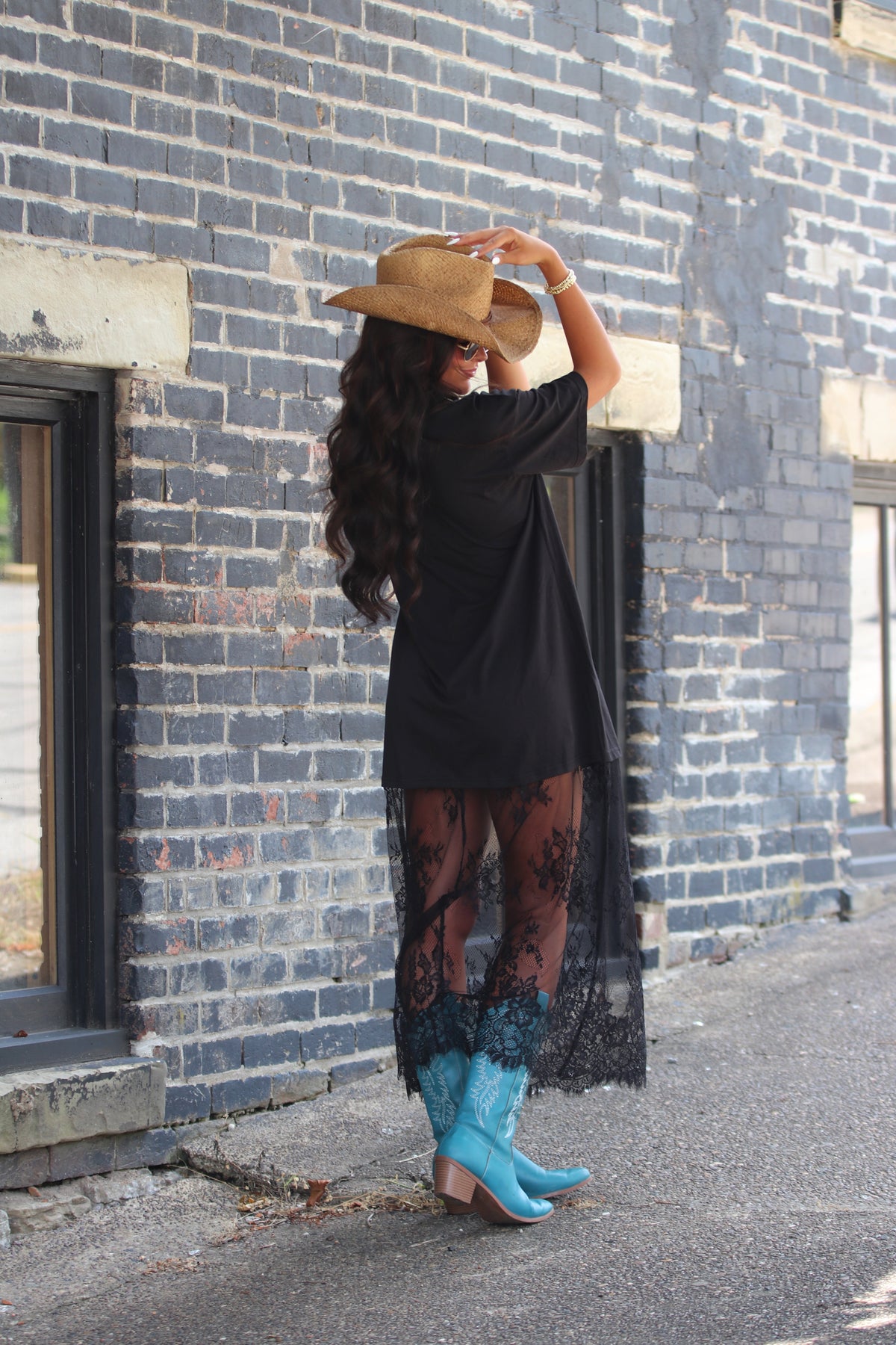 Lace T-Shirt Maxi Dress