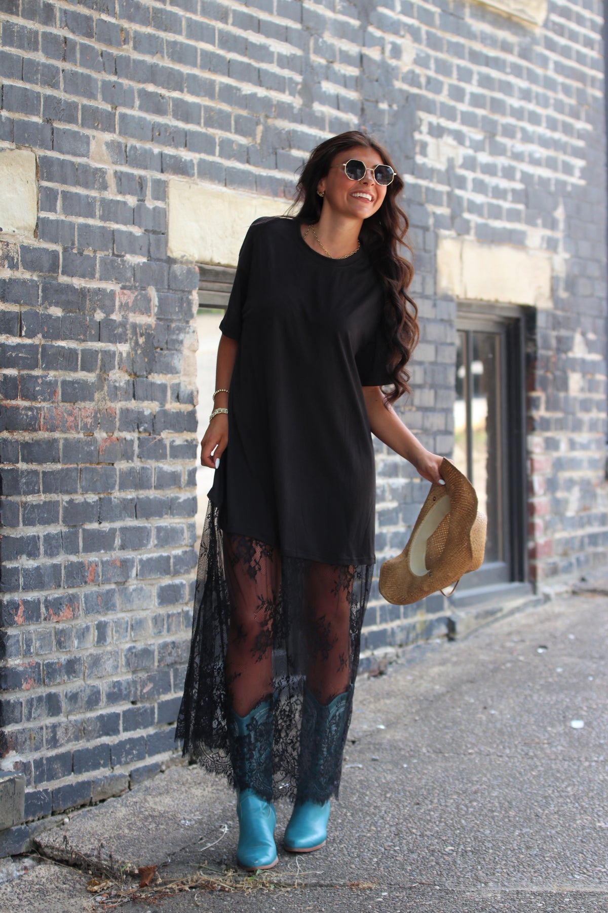 Lace T-Shirt Maxi Dress