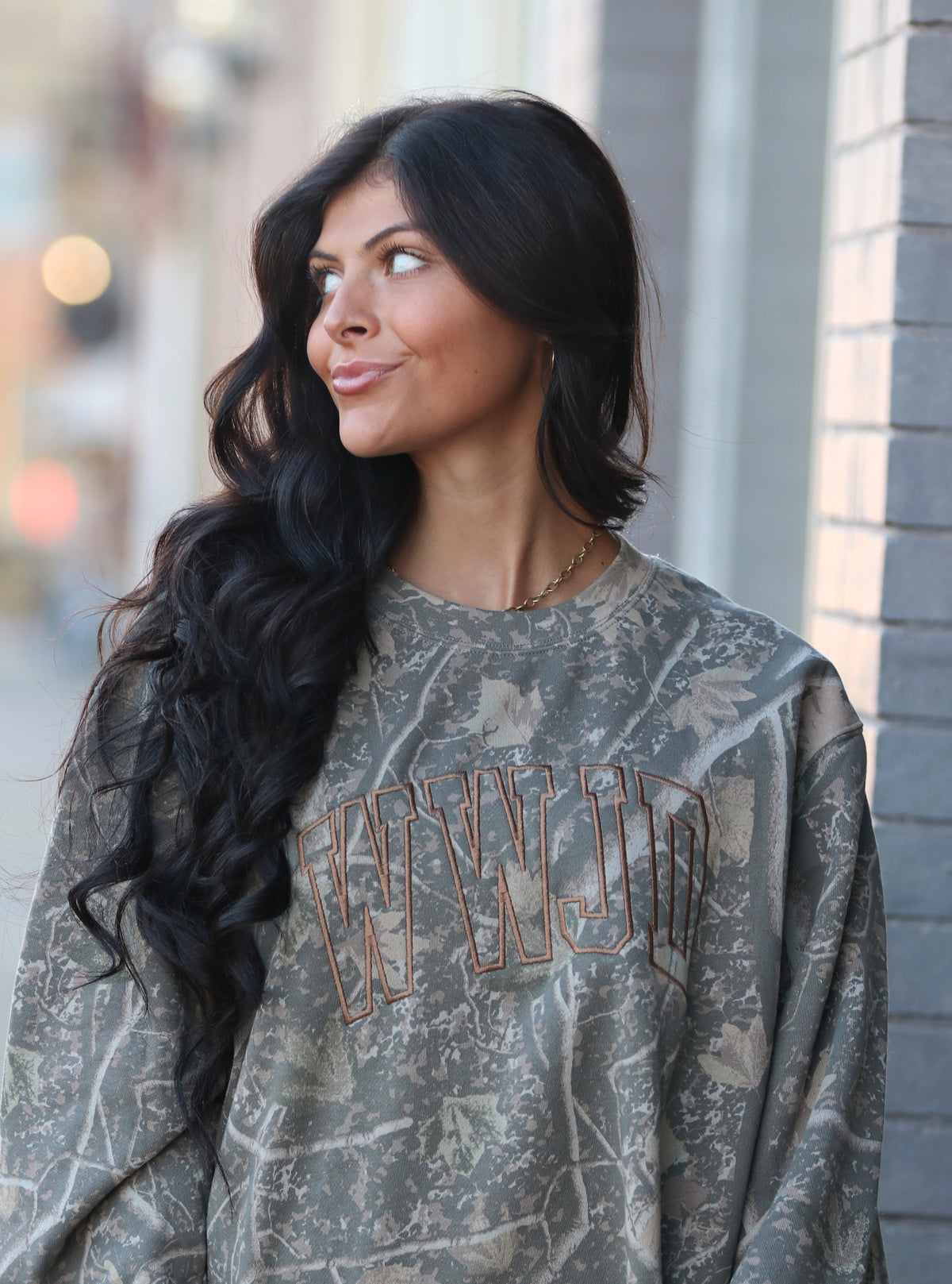 Camo Embroidered WWJD Sweatshirt