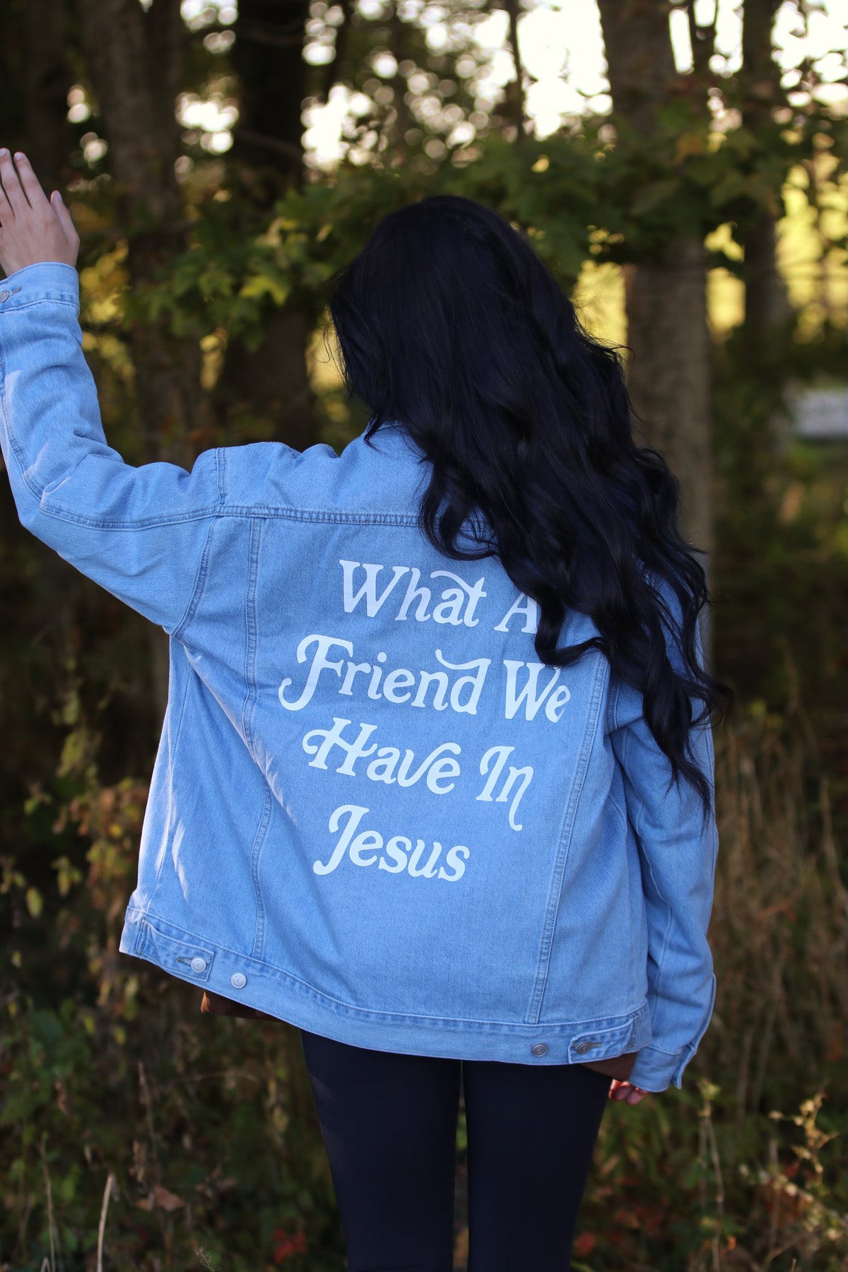 What a Friend In Jesus Denim Jacket