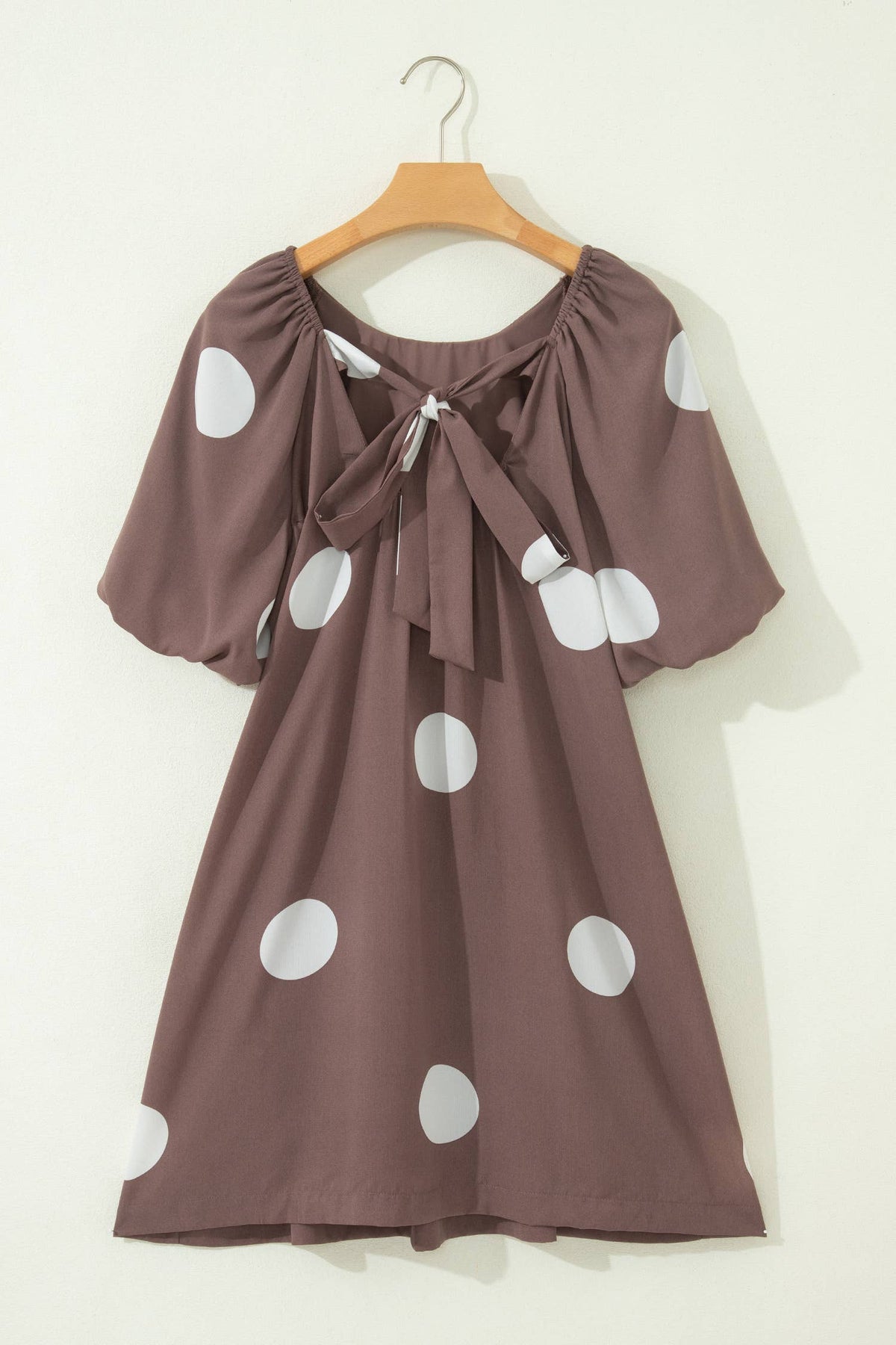 Polka Dot Loose Knot Back Dress