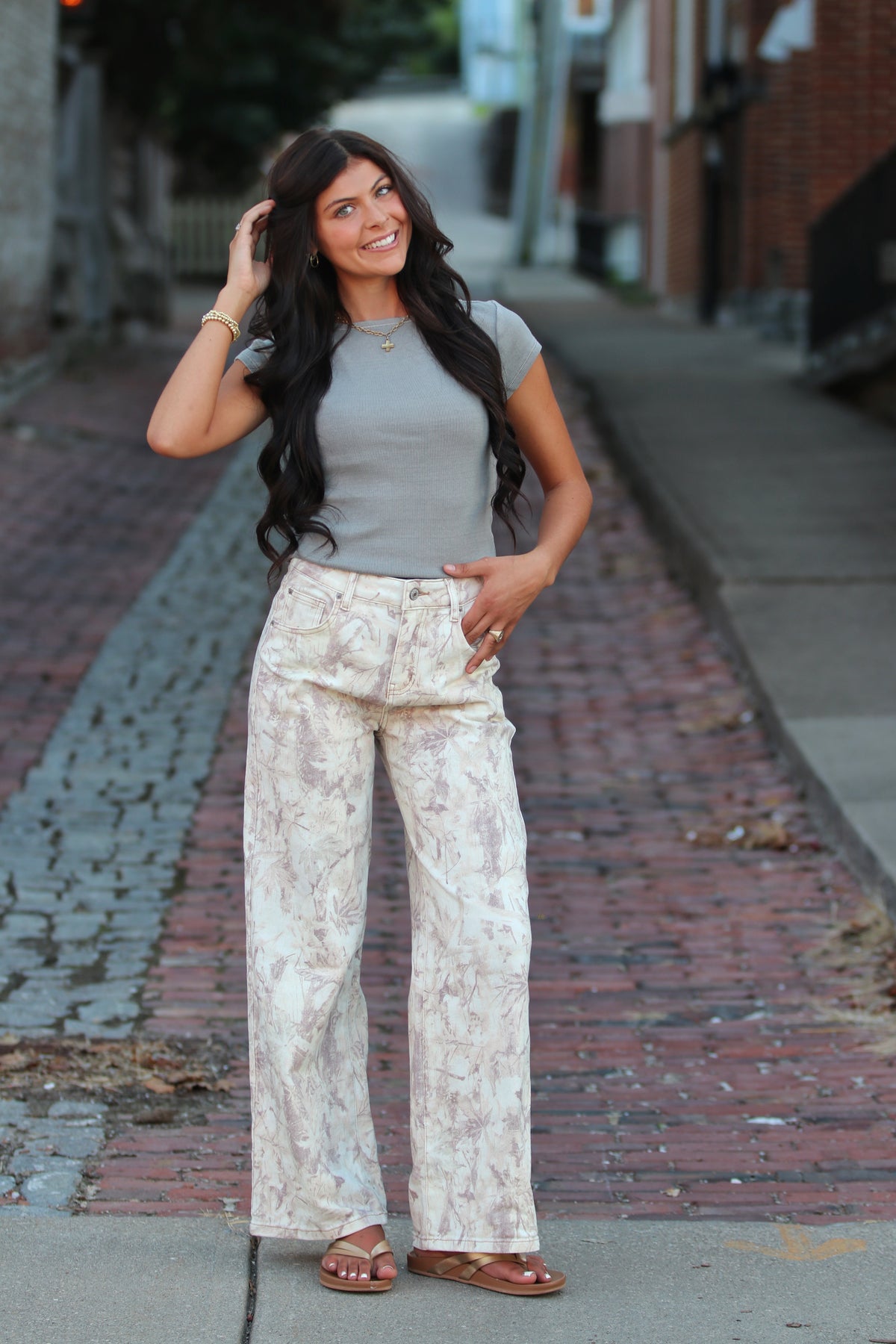Woodland Camo Wide Leg Jeans