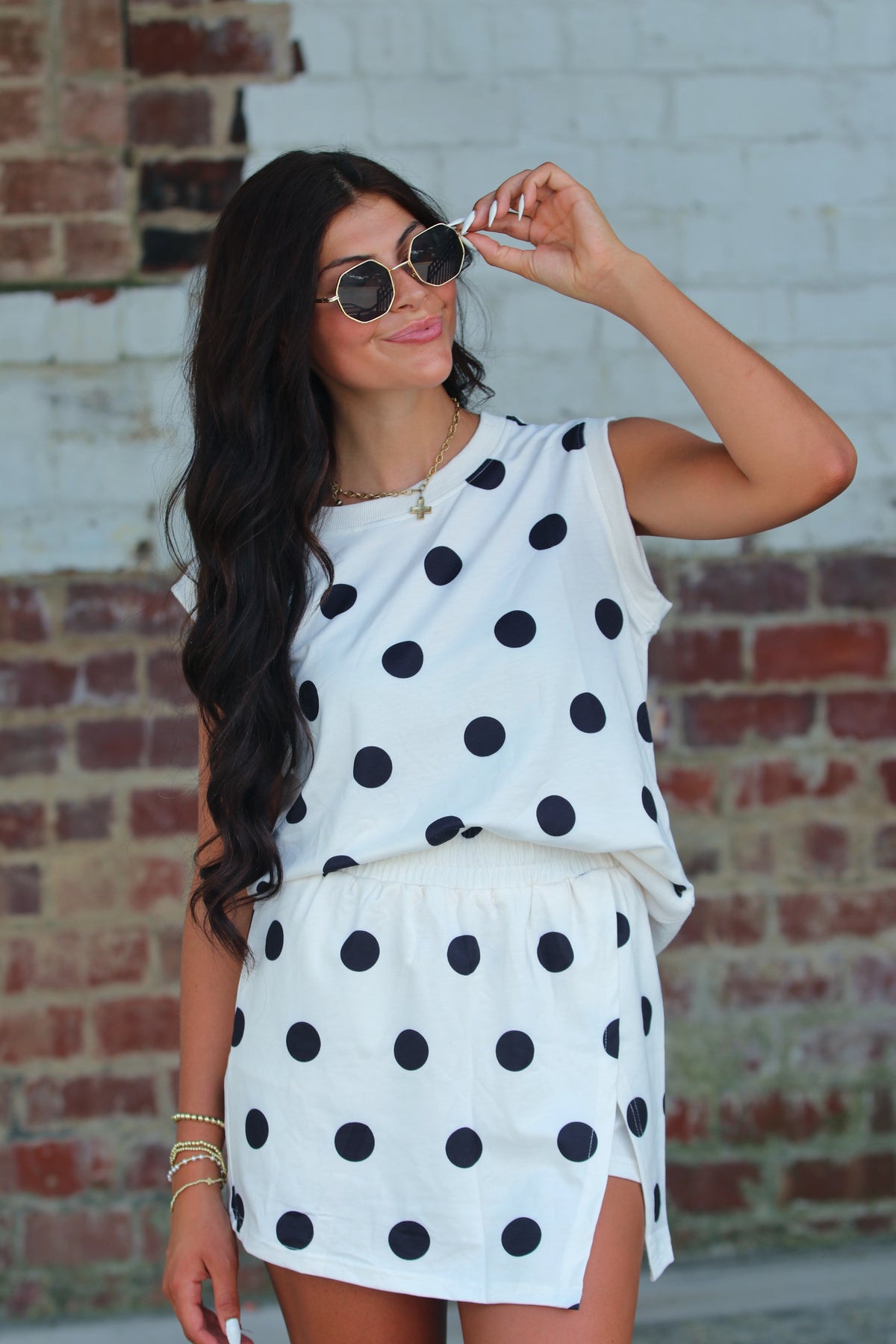 Polka Dot Tank Mini Skort Set