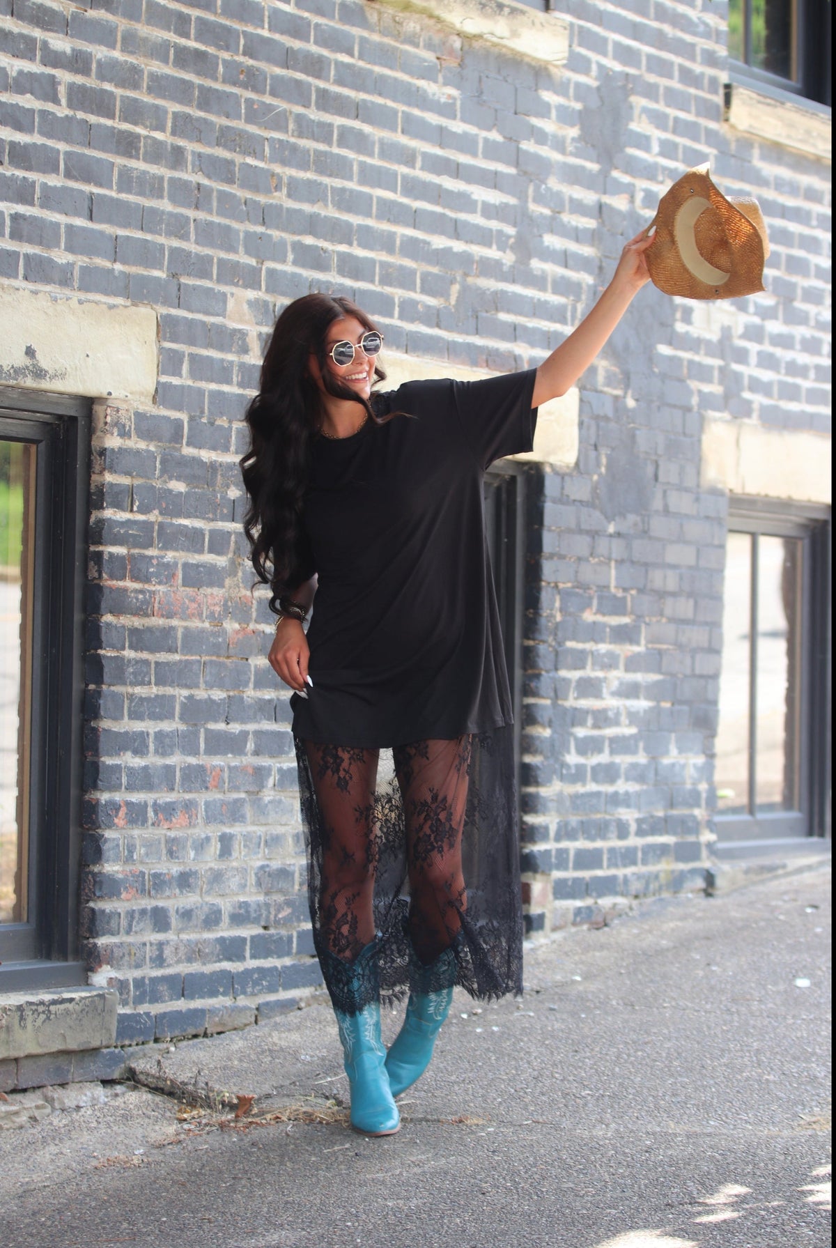 Lace T-Shirt Maxi Dress