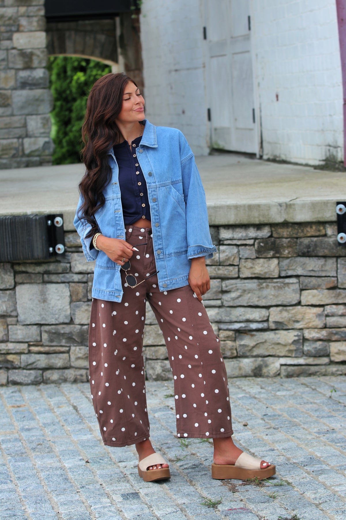 Polka Dot Cropped Jeans