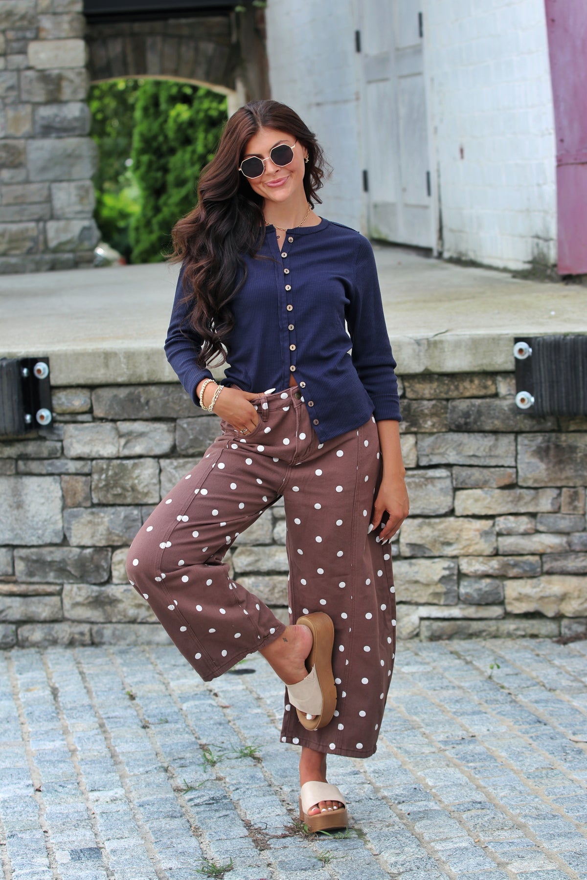 Polka Dot Cropped Jeans