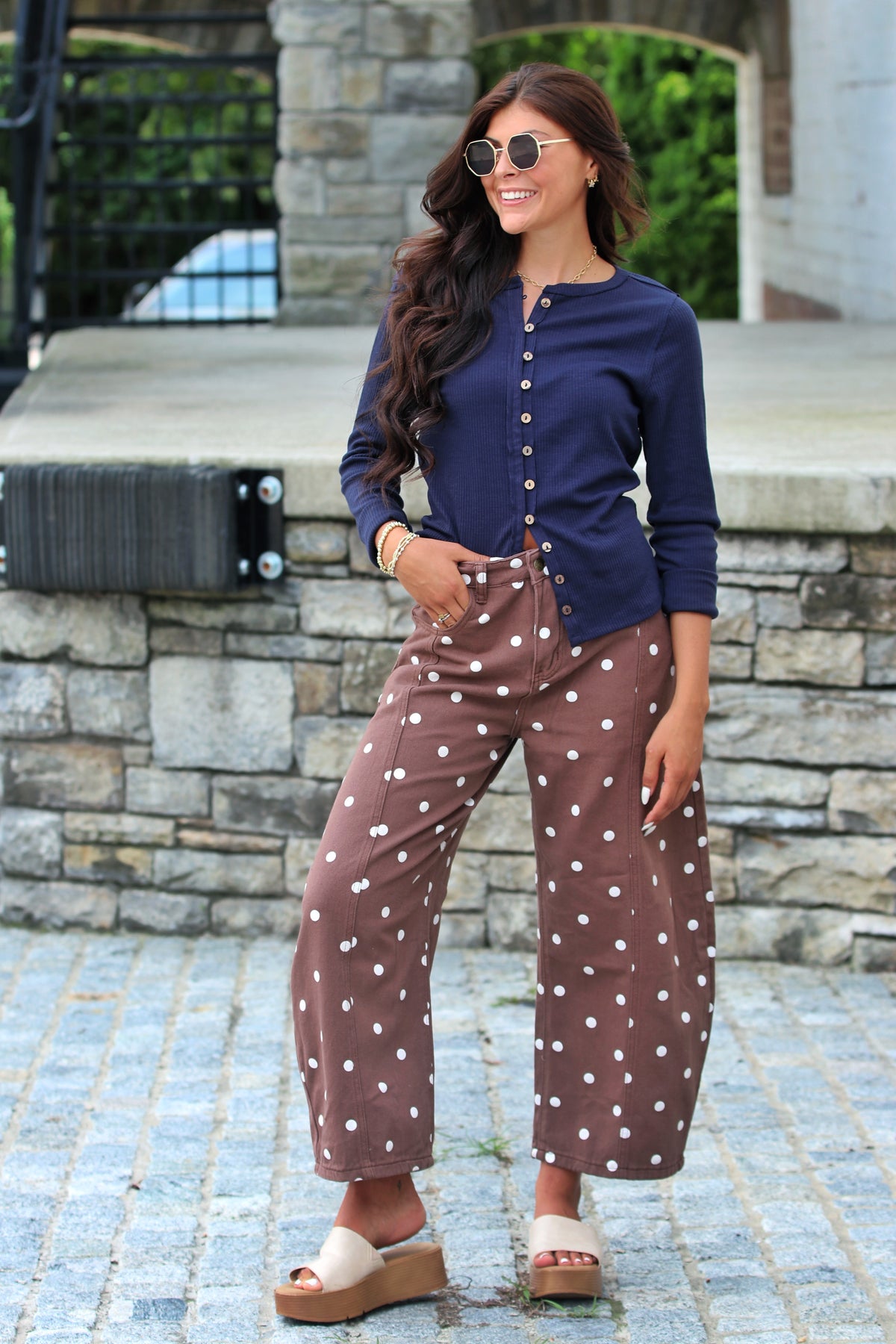 Polka Dot Cropped Jeans