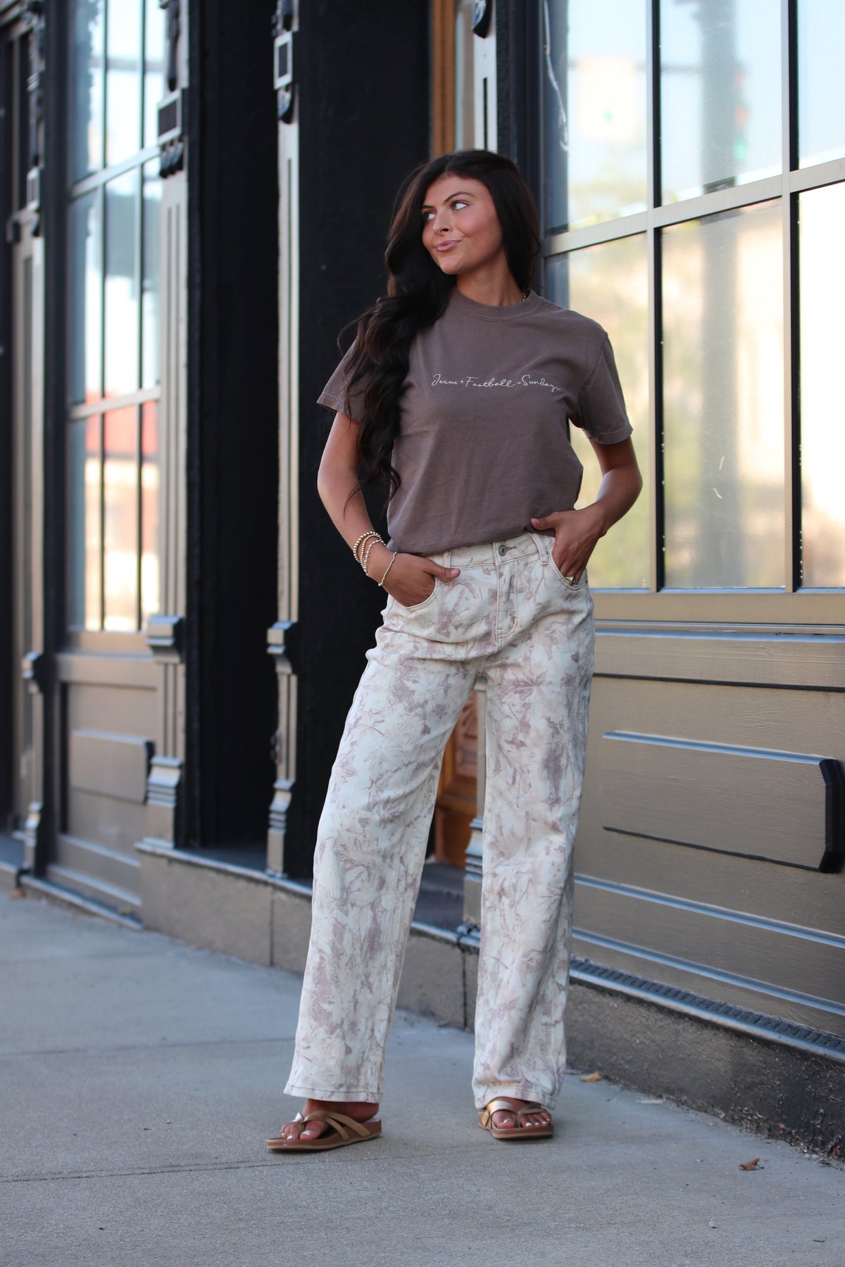 Woodland Camo Wide Leg Jeans
