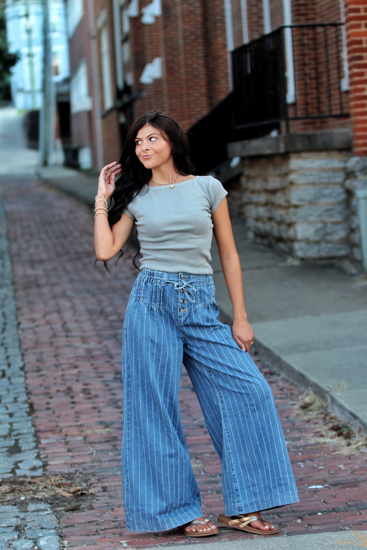 WASHED BOAT NECK SHORT SLEEVE RIBBED KNIT TOP