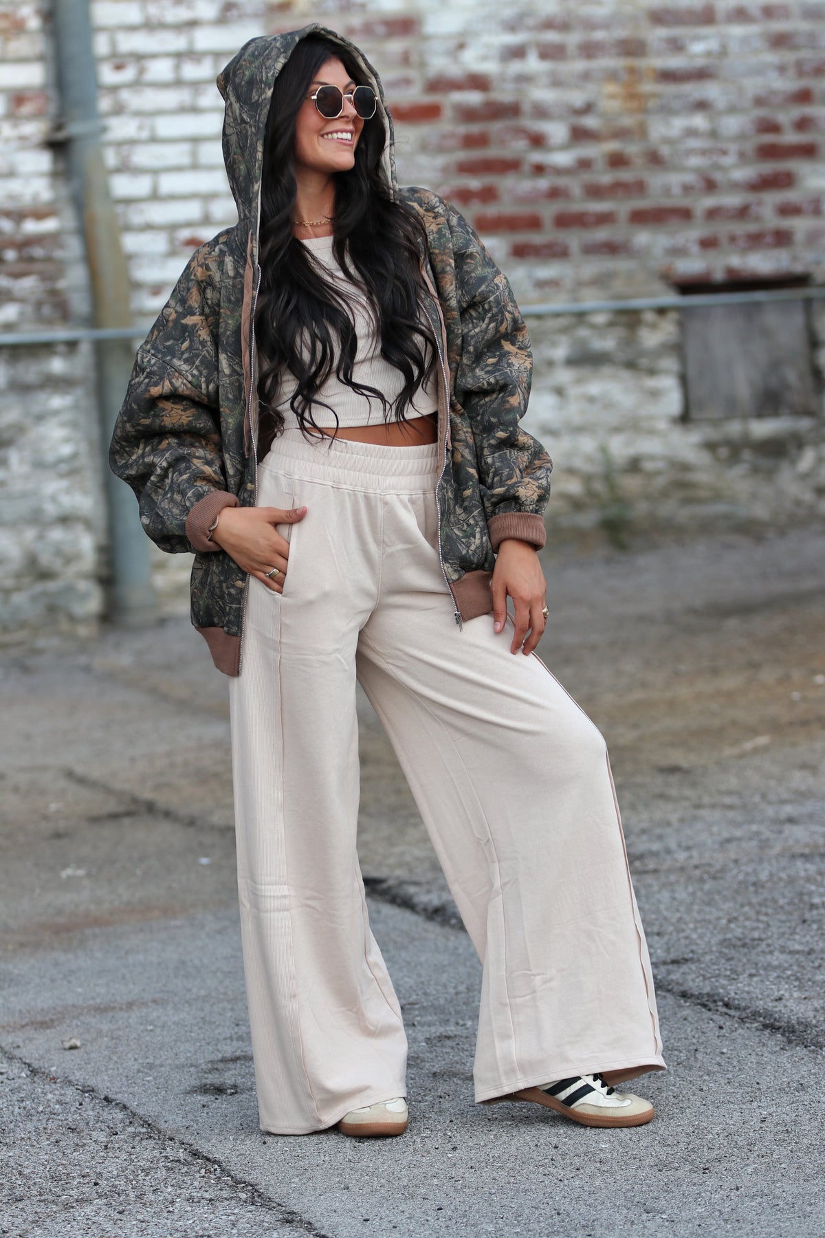 ELASTIC WAIST SIDE PANEL KNIT LOUNGE PANTS