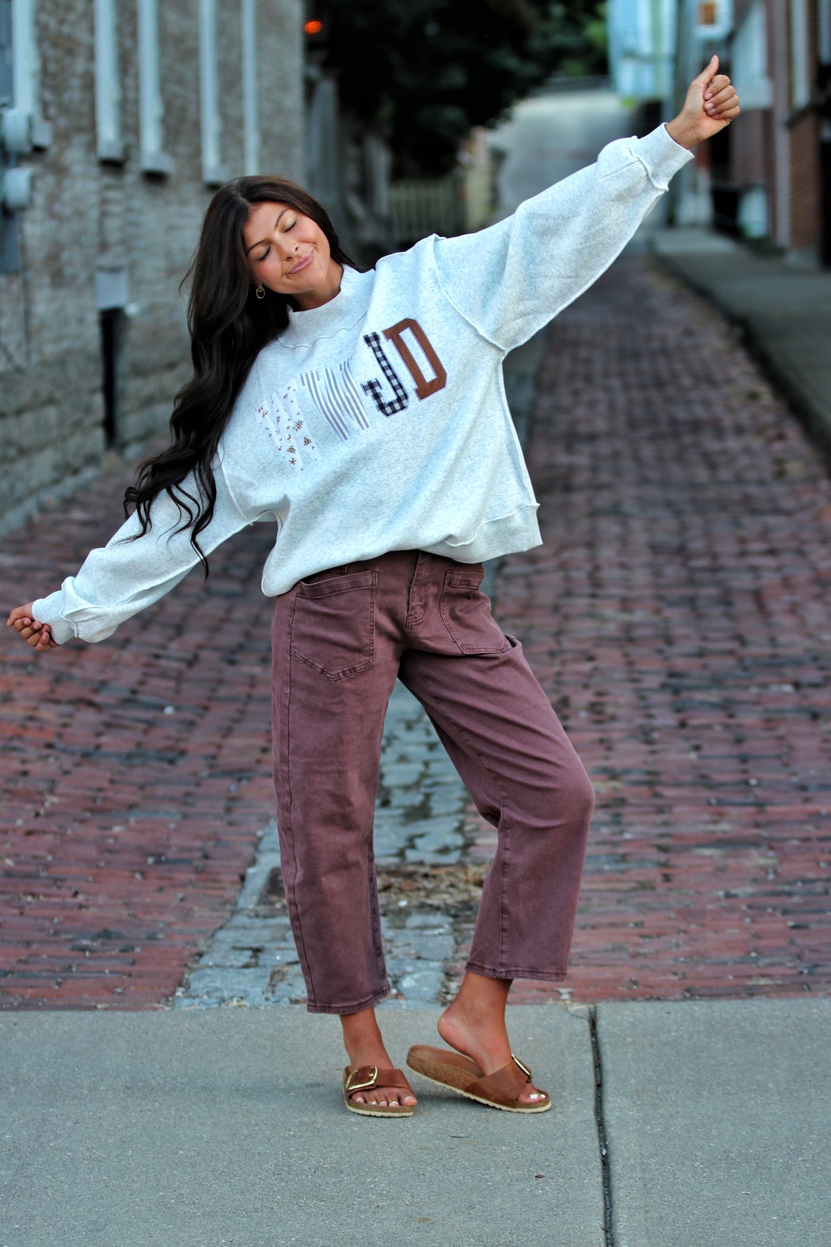 WWJD Embroidered Mock Neck Sweatshirt