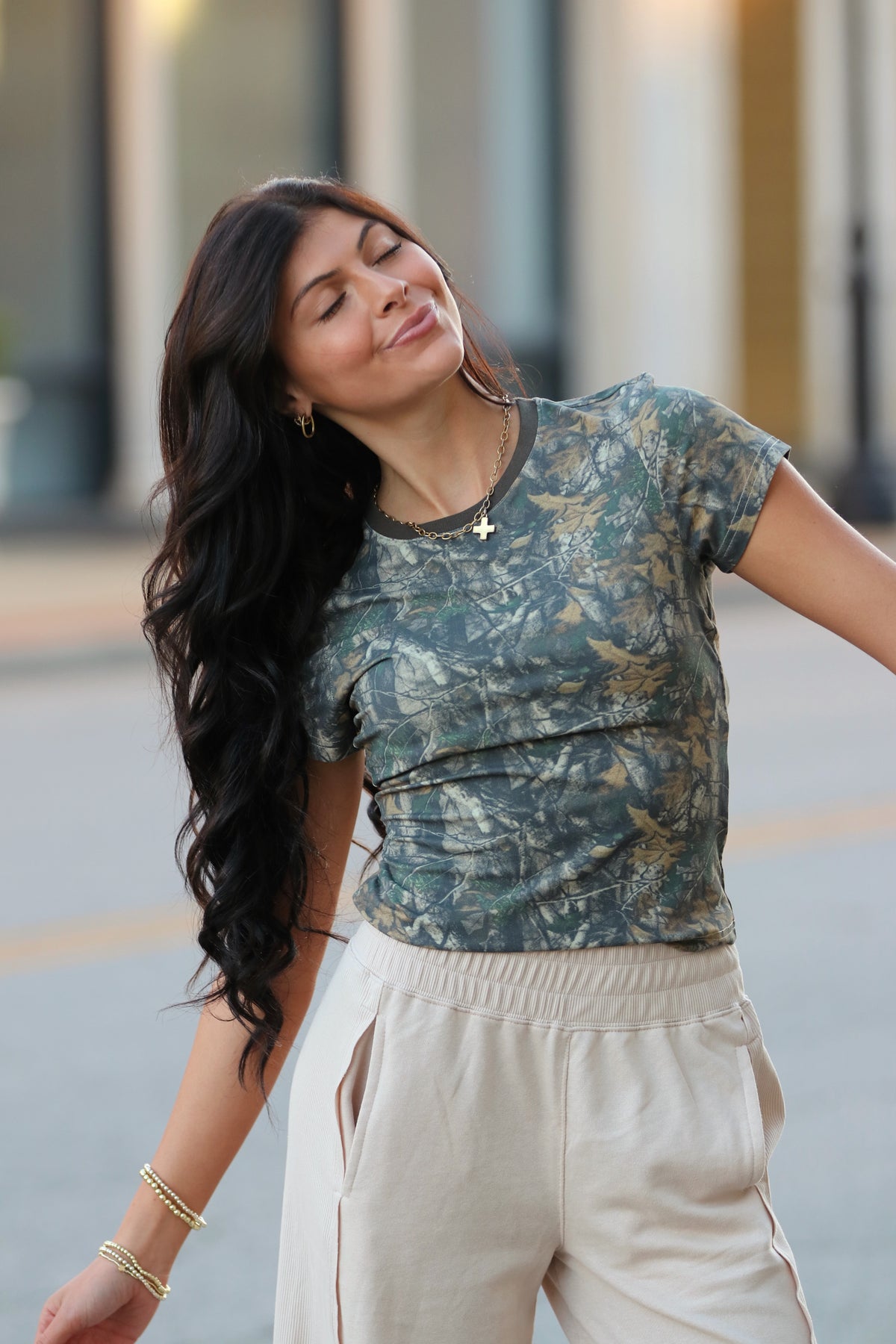 Dark Woodland Camo  Baby Tee Short Sleeve